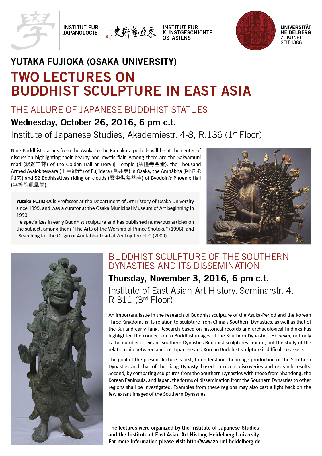 3. November 2016 | Yutaka Fujioka: Buddhist Sculpture of the Southern Dynasties and its Dissemination