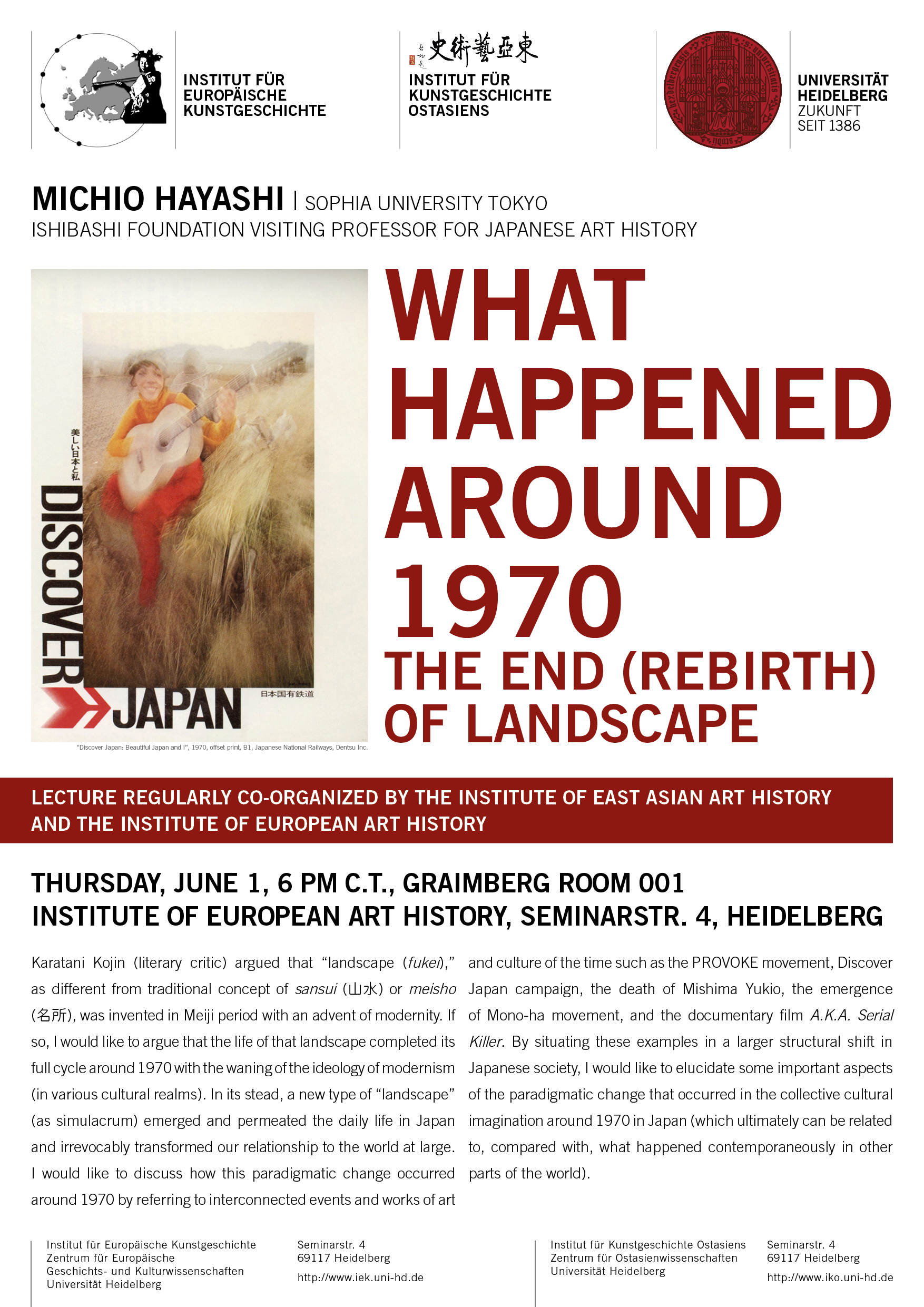 1. Juni 2017 | Michio Hayashi: What Happened around 1970. The End (Rebirth) of Landscape